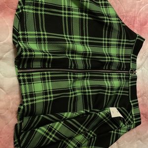 Plaid green skirt